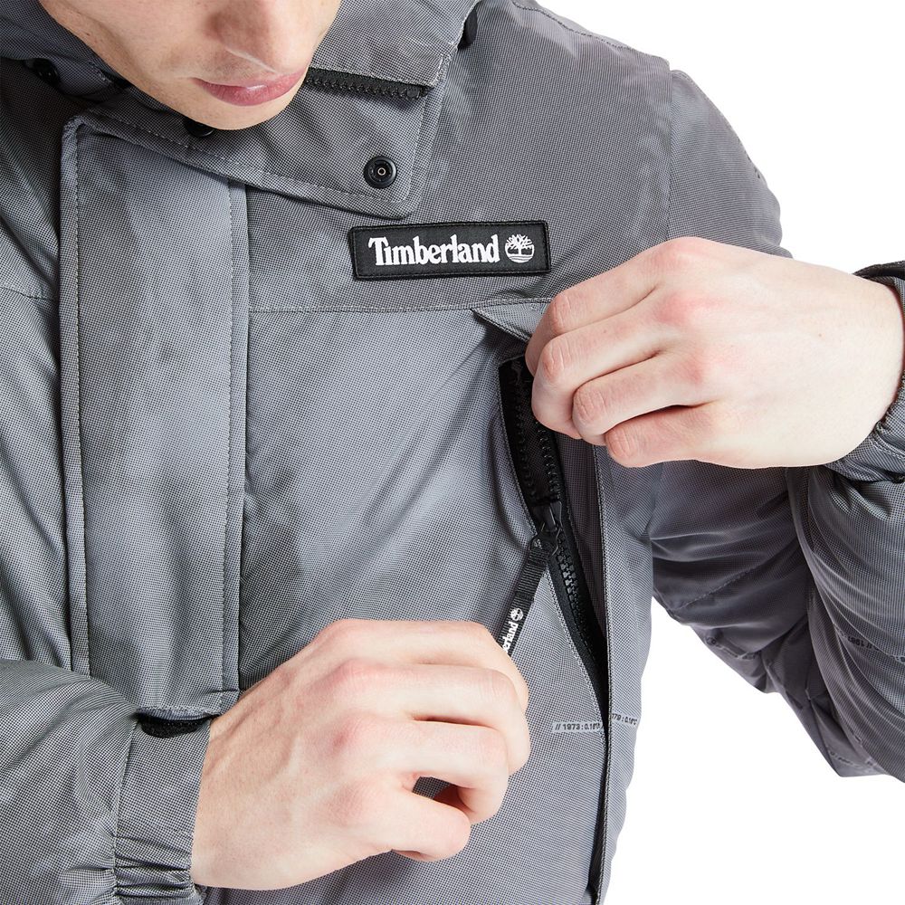 Geaca Timberland Barbati Gri Inchis - Reflective Puffer - Romania - GWQICE752